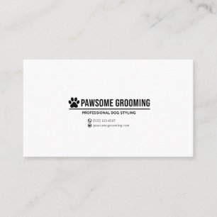 Cartão De Visita Minimalista Logotipo de Pata Preta Profissional de