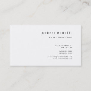 Cartão De Visita Minimalista Moderno Branco Simples