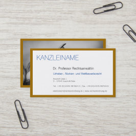 Cartão De Visita Minimalista Moderno Clássico Azul Dourado