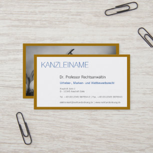 Cartão De Visita Minimalista Moderno Clássico Azul Dourado