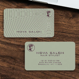 Cartão De Visita Minimalista Moderno com Linhas Finas Concêntricas