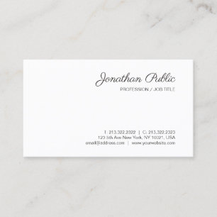 Cartão De Visita Minimalista moderno de script de caligrafia person