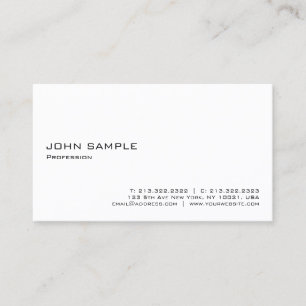 Cartão De Visita Minimalista Moderno Elegante Profissional Branco