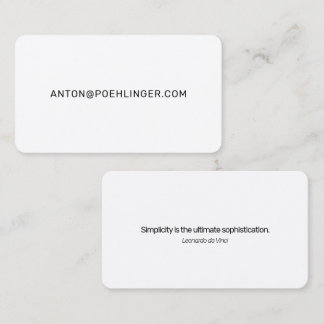 Cartão De Visita Minimalista Moderno Limpo Tipografia de Duas Linha