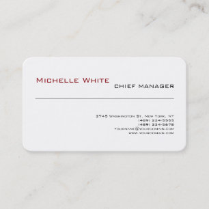 Cartão De Visita Minimalista moderno liso simples branco