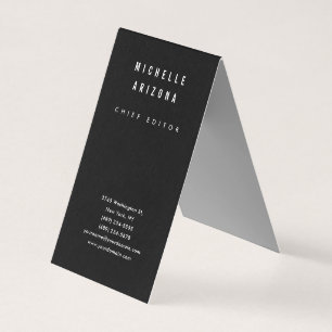 Cartão De Visita Minimalista Moderno Profissional Preto e Branco