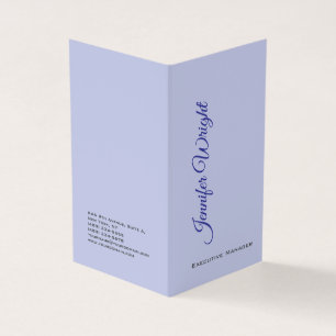 Cartão De Visita Minimalista moderno único lilás simples de dois la