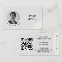 Cartão De Visita Minimalista orgânico com código QR