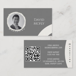 Cartão De Visita Minimalista orgânico com código QR