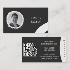 Cartão De Visita Minimalista orgânico com código QR