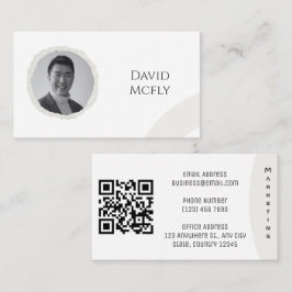 Cartão De Visita Minimalista orgânico com código QR