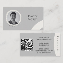 Cartão De Visita Minimalista orgânico com código QR