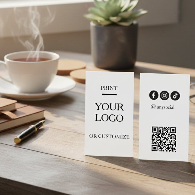 Cartão de visita minimalista personalizado com cód (Criador carregado)