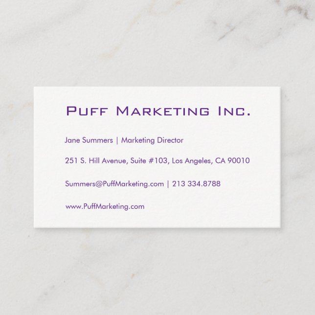 Cartão de visita minimalista personalizável (Frente)