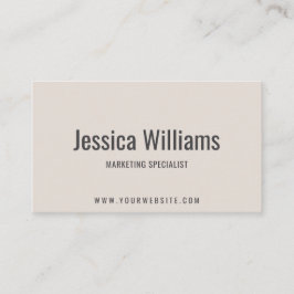 Cartão De Visita Minimalista Personalizável Profissional Bege