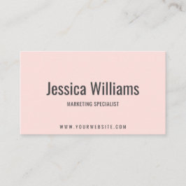 Cartão De Visita Minimalista Personalizável Profissional Rosa Bege