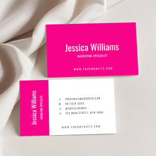 Cartão De Visita Minimalista Personalizável Profissional Rosa Quent