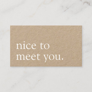 Cartão De Visita Minimalista Prazer em conhecê-lo.