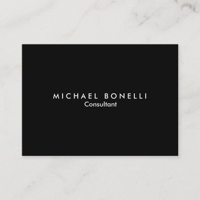 Cartão de visita minimalista preto Chubby (Frente)