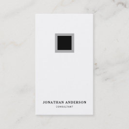 Cartão De Visita Minimalista Preto e Branco Simples Vertical