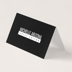 Cartão De Visita Minimalista Preto Linho Premium Moderno Profission