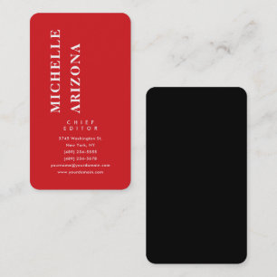 Cartão De Visita Minimalista Preto Vermelho e Branco Profissional M