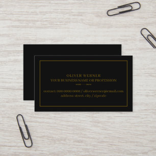 Cartão De Visita Minimalista Profissional Preto