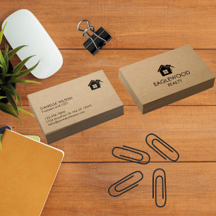 Cartão De Visita Minimalista Real Estate Kraft