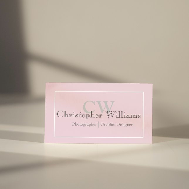 Cartão de visita minimalista rosa profissional (Criador carregado)