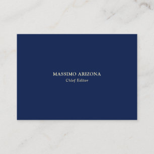 Cartão De Visita Minimalista Simples Plano Moderno Original Azul-Ma