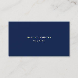 Cartão De Visita Minimalista Simples Plano Moderno Original Azul Na
