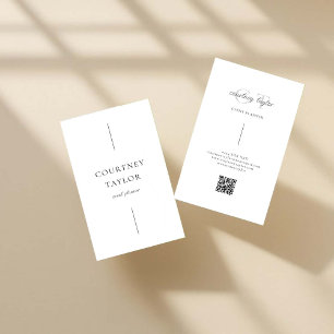 Cartão De Visita Minimalista simples profissional com código QR