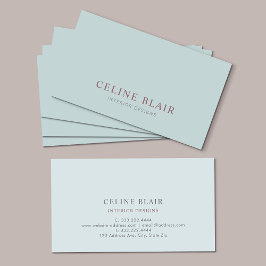 Cartão De Visita Minimalista Simples Verde do Sage Moderno