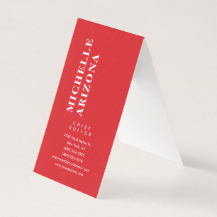 Cartão De Visita Minimalista Simples Vermelho & Branco Profissional