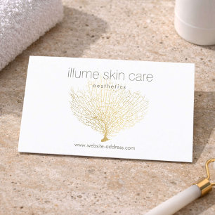 Cartão De Visita Minimalista Spa Médico Estético Dourado Design Cor