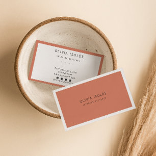 Cartão De Visita Minimalista Terracotta Boho Moderna Trendy Única