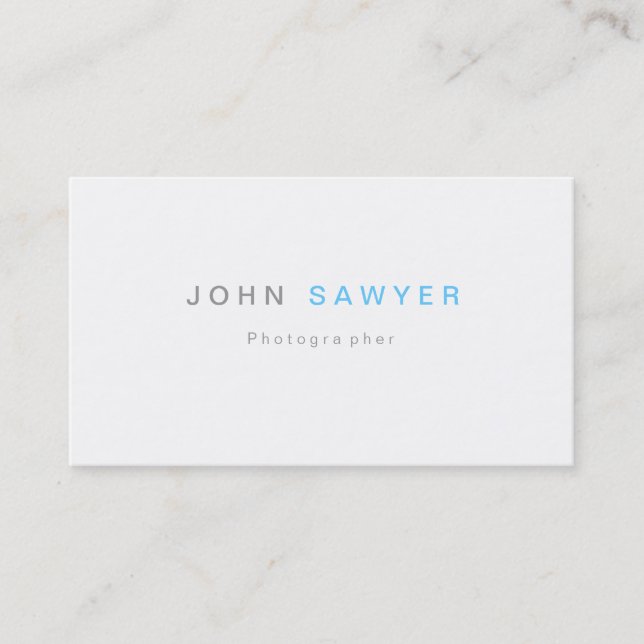 Cartão De Visita Minimalistic Businesscard moderna simples white (Frente)