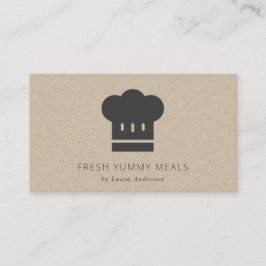 Cartão De Visita Mínimo Black Kraft Modern Chef Catering