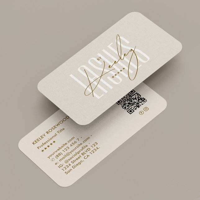 Cartão De Visita Mínimo de Beleza de Areia Simples (Minimal Sand Beauty Aesthetic Professional Simple Business Card
)