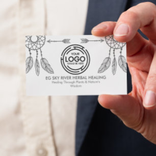 Cartão De Visita Mínimo de caçadores de sonhos, Penas, Setas Bem-Es