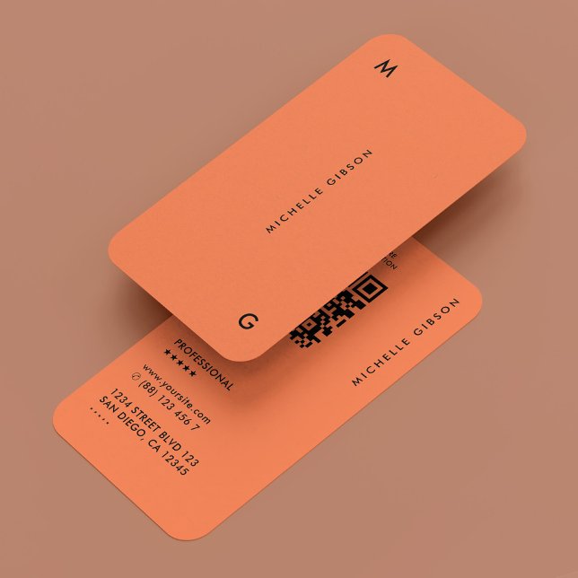 Cartão De Visita Mínimo de coral profissional estético simples (Minimal Aesthetic Professional Coral Simple Business Card
)