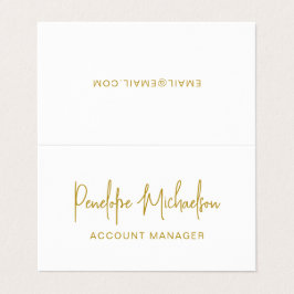 Cartão De Visita Mínimo de Letra de cor Dourada moderna e código QR