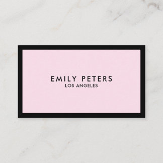 Cartão De Visita Mínimo de luxo profissional, preto-e-rosa