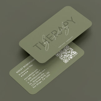 Cartão De Visita Mínimo de Pé de Sage Especialista em Terapia de Po