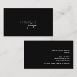 Cartão De Visita Mínimo de preto profissional moderno simples