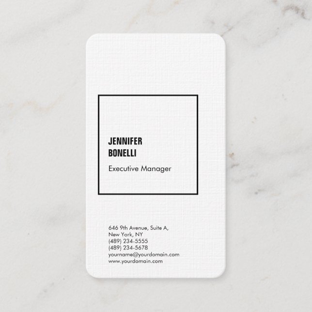 Cartão De Visita Mínimo de roupa profissional preto e branco modern (Frente)