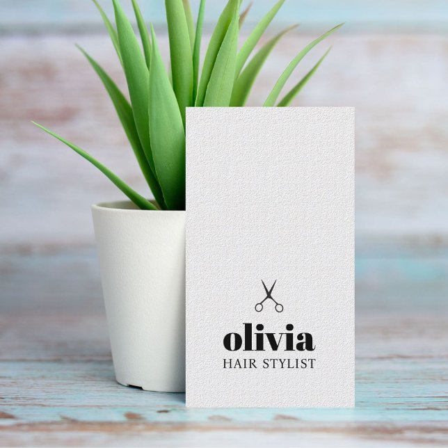 Cartão De Visita Mínimo de Tesoura Branca Negra (Criador carregado)