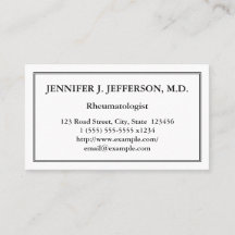 Cartão de visita mínimo do Rheumatologist