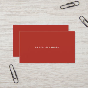 Cartão De Visita mínimo do tijolo-vermelho minimalista