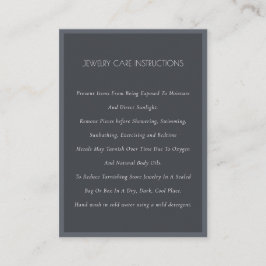 Cartão De Visita Mínimo Elegante Azul Preto-Branco Cuidados de Joia